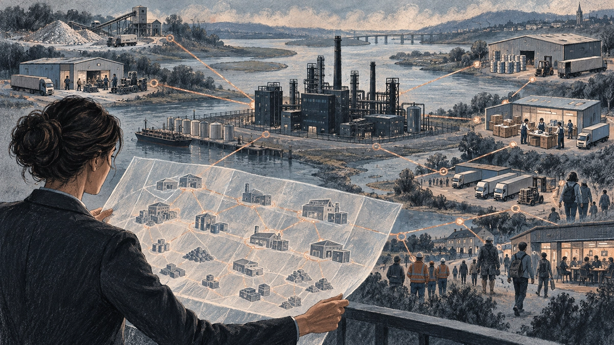 A procurement manager maps the businesses and workers connected to an industrial plant, revealing risks beyond a direct supplier.
